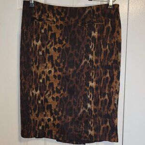 S & D Leopard Print Pencil Skirt – Size 10 – Made in USA